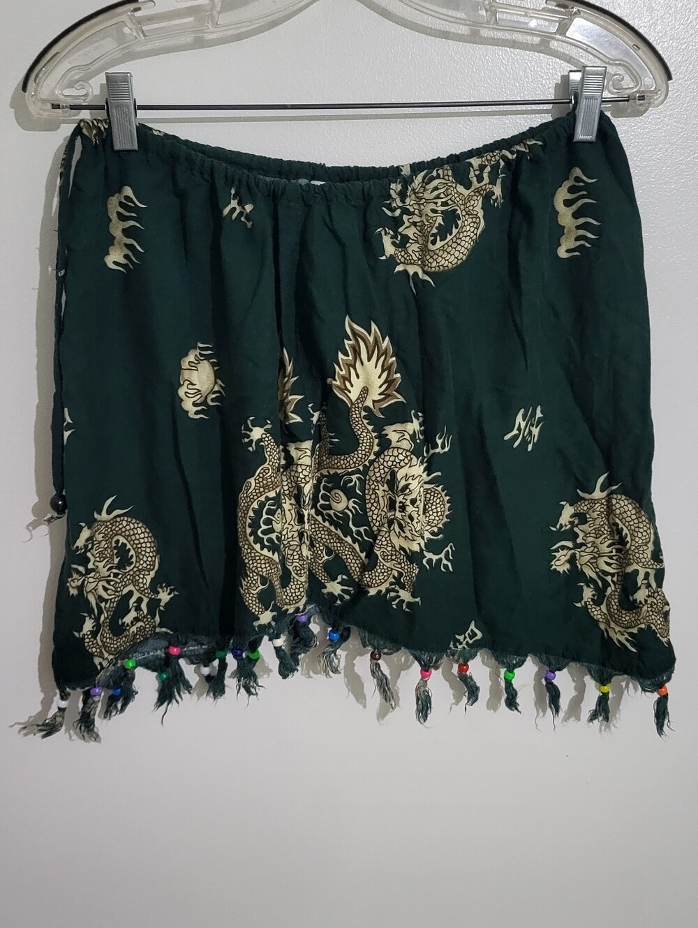 Venus Dragon Print Tassel Skirt Vintage